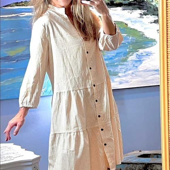 Dresses & Skirts - ⭐️Lightweight Layered Dress, Button-Front, Beautiful Checked Pattern, M
